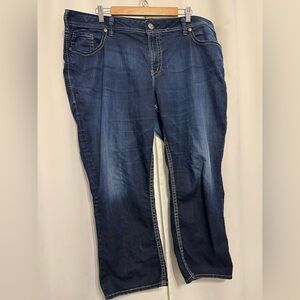 Silver Jeans Deep Blue Suki Capri Denim Pants Size: 24